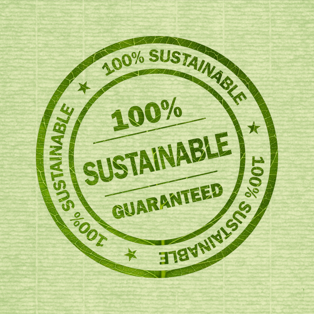 Sustainable label 100% guaranteed - round stamp